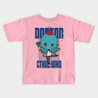 Cute Kawaii Time Travelling Cthulhu Monster Kids T-Shirt